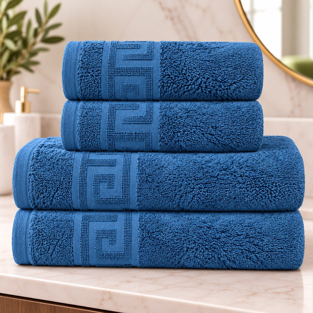 Set 4 prosoape HORECA - Greek Border / 500g - Navy