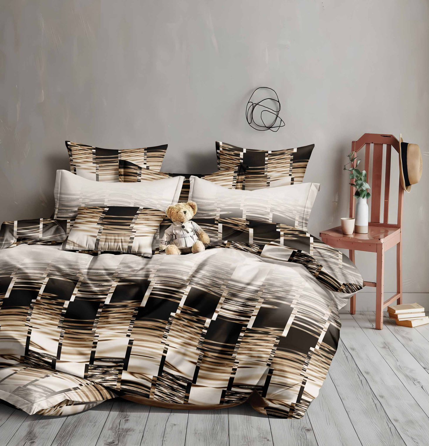 Lenjerie de pat bumbac satinat - 4 piese  | 0248