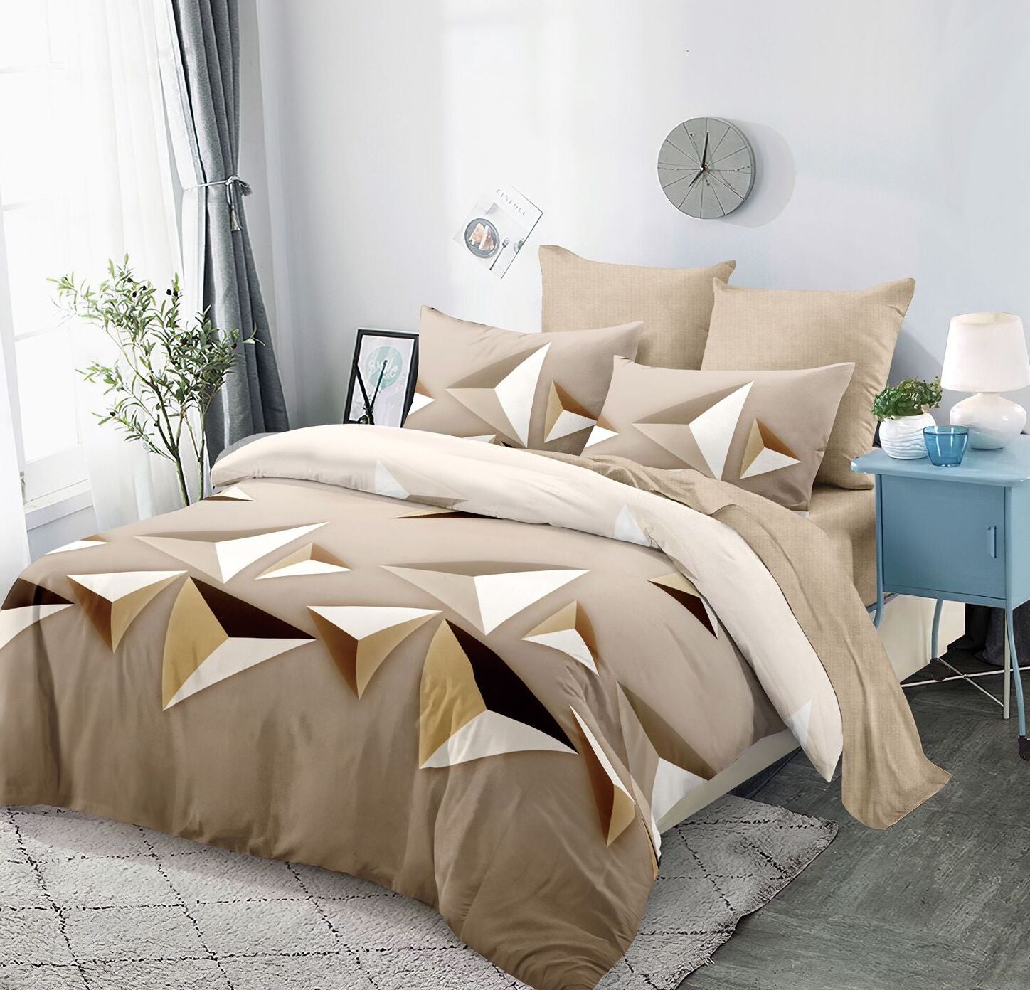 Lenjerie de pat bumbac finet - cu elastic - 6 piese  | 0165
