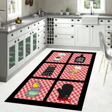 Covor Bucatarie, Design Ustensile, Antiderapant | 6759