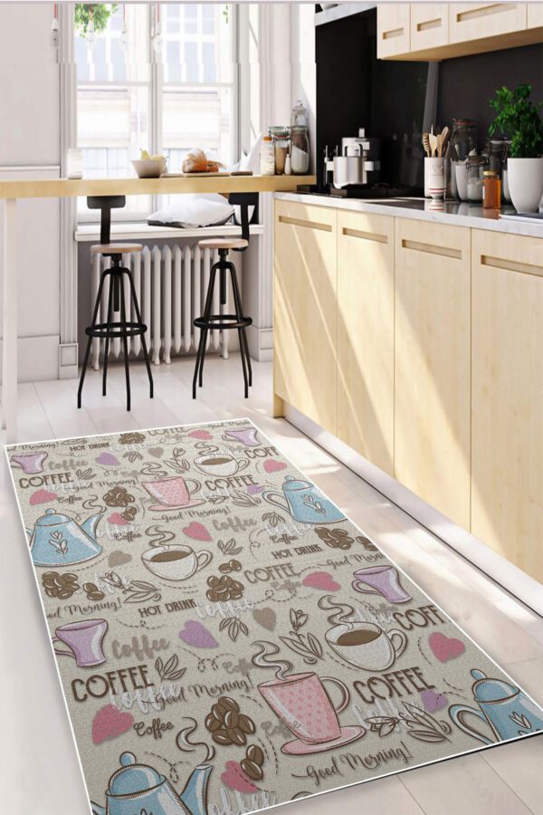 Covor Bucatarie, Design Cesti Cafea, Antiderapant | 6761