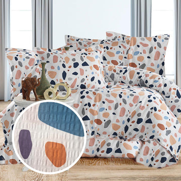 Lenjerie de pat creponata 100% bumbac | 13092-R