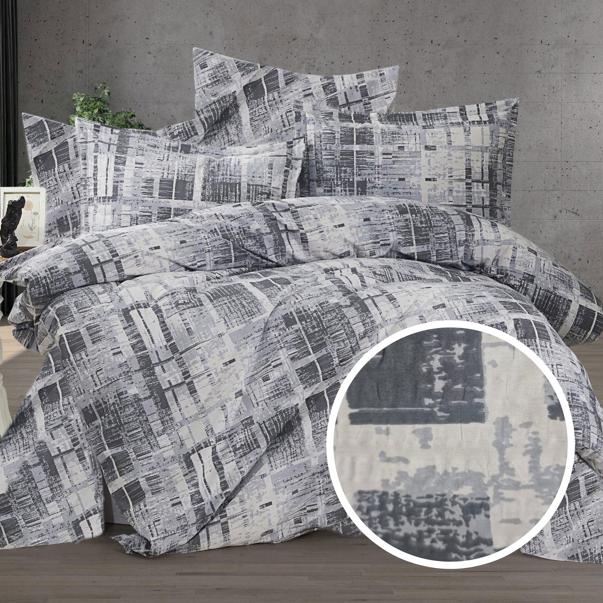 Lenjerie de pat creponata 100% bumbac | 13098-R