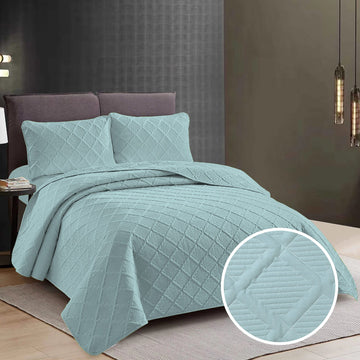 Cuvertura de pat uni + 2 fete de perna - Ice Gray - 3 piese | 13998-R