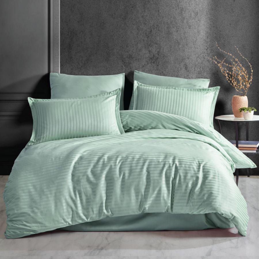 Lenjerie de pat Damasc HORECA, 1/2 persoane, MINT  | 4221-R