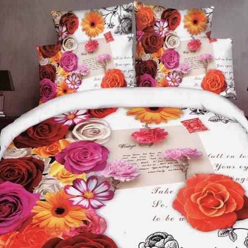 Lenjerie de pat bumbac digital print 3D – 4 piese | 2549-R