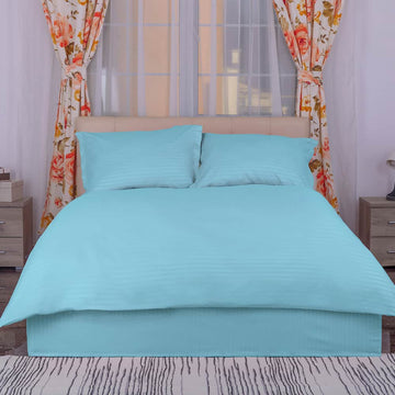 Lenjerie de pat bumbac damasc policoton (Bleu) – 4 piese | 4048-R