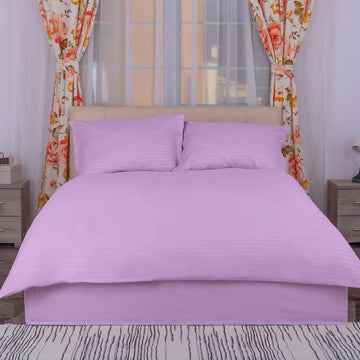 Lenjerie de pat bumbac damasc policoton (Lila) – 4 piese | 4047-R