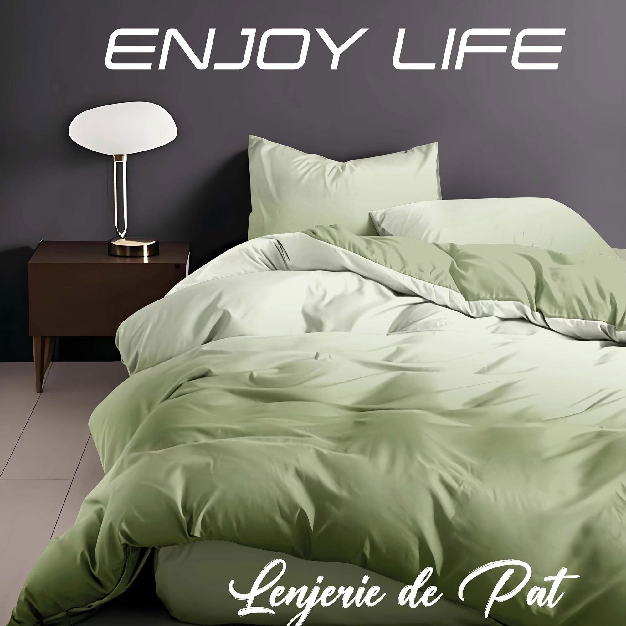 Lenjerie de pat bumbac finet "Enjoy Life" - 4 piese | 17001-R