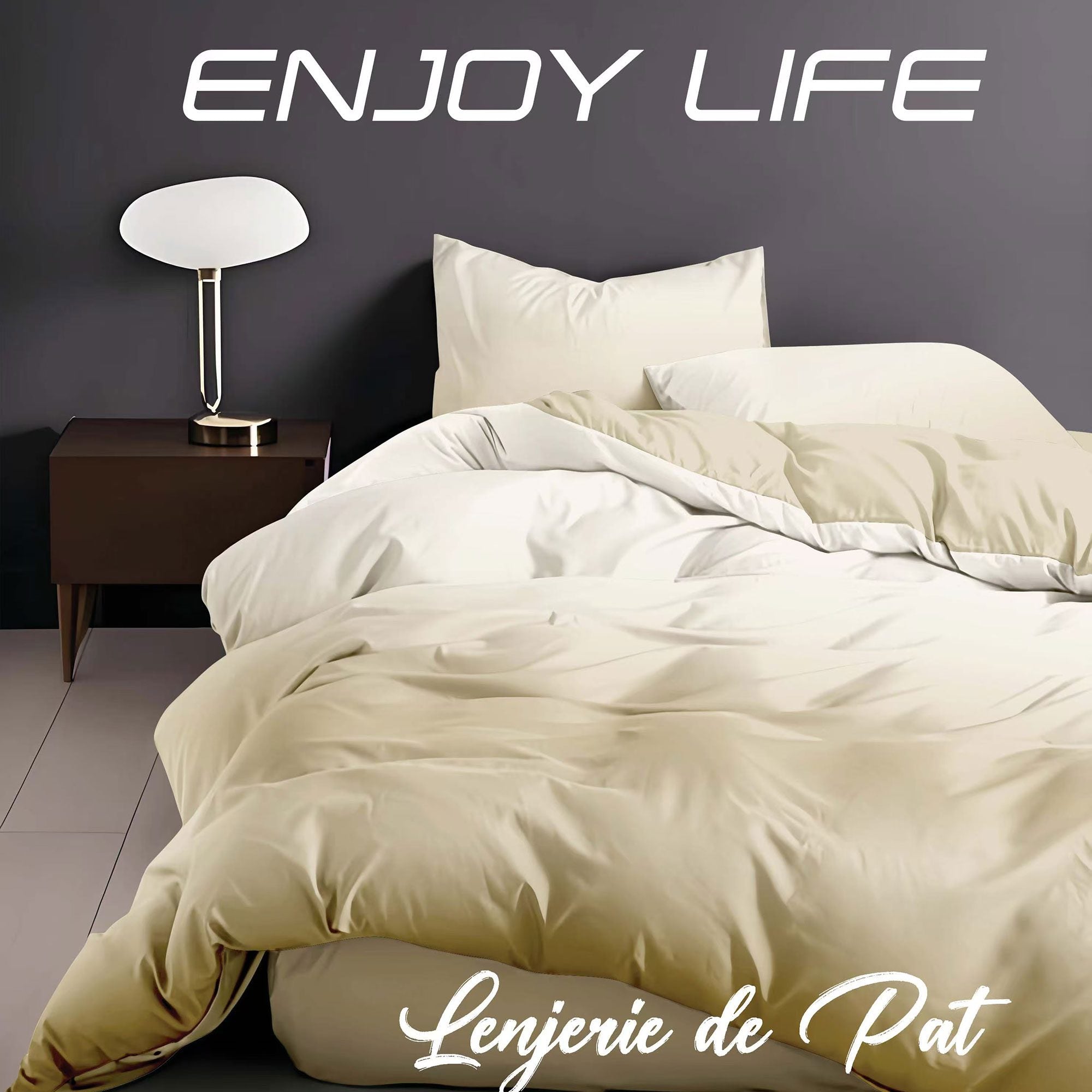 Lenjerie de pat bumbac finet "Enjoy Life" - 4 piese | 17002-R