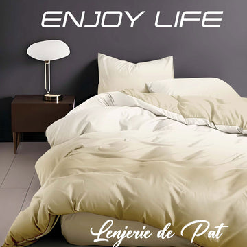 Lenjerie de pat bumbac finet "Enjoy Life" - 4 piese | 17002-R