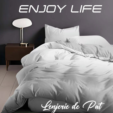 Lenjerie de pat bumbac finet "Enjoy Life" - 4 piese | 17004-R