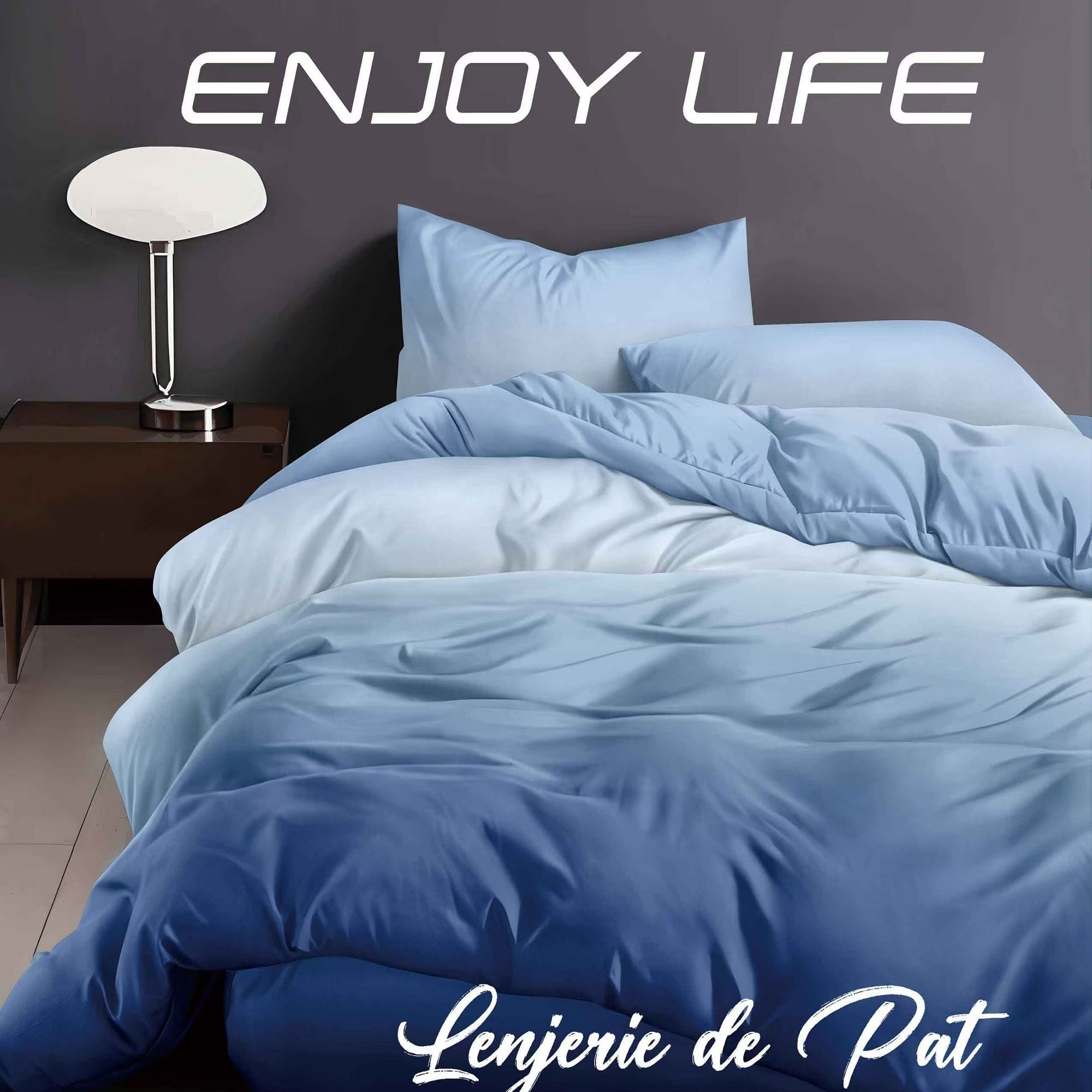 Lenjerie de pat bumbac finet "Enjoy Life" - 4 piese | 16973-R