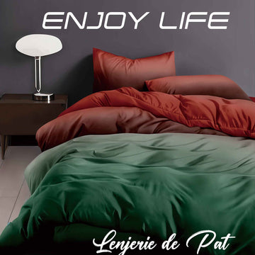 Lenjerie de pat bumbac finet "Enjoy Life" - 4 piese | 16975-R