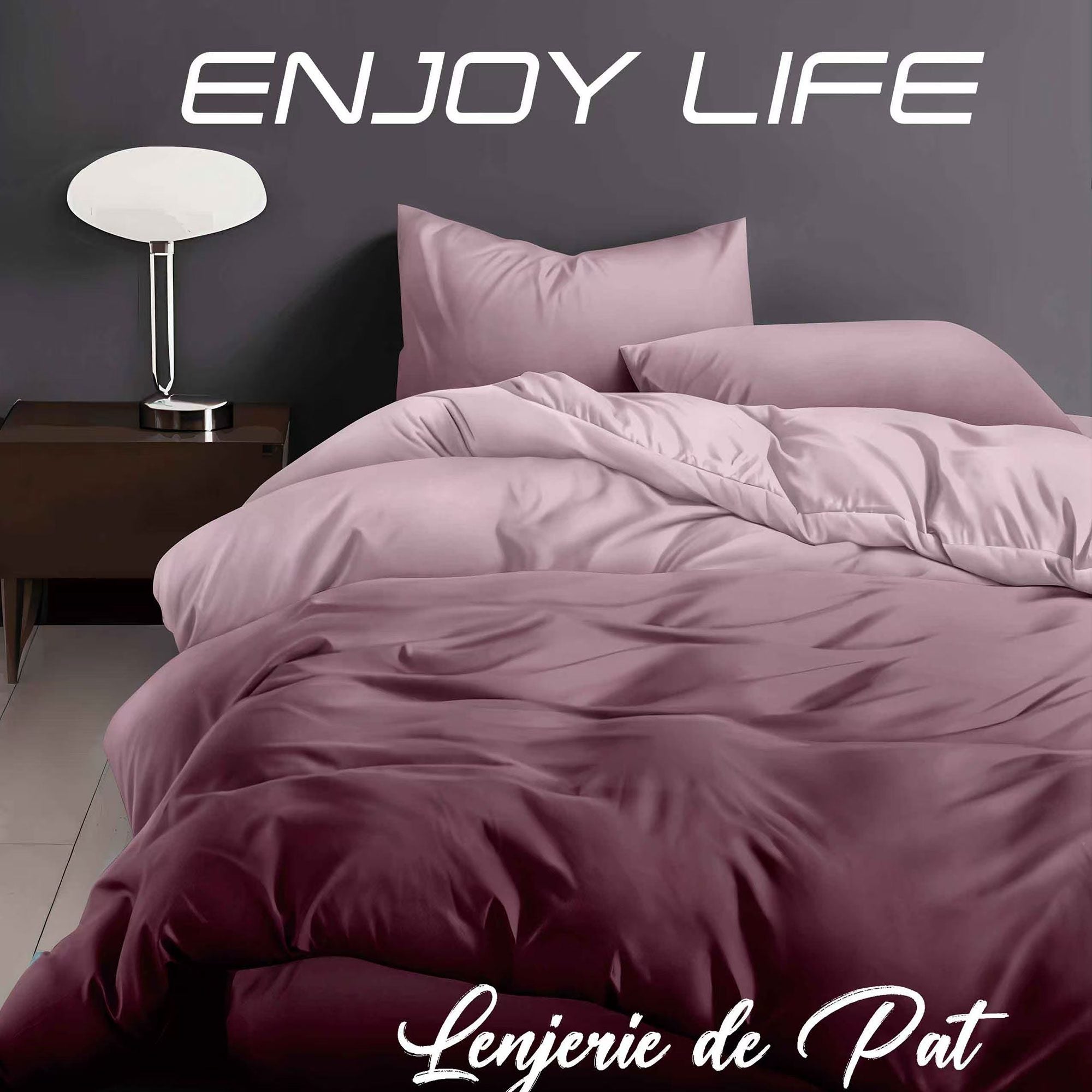 Lenjerie de pat bumbac finet "Enjoy Life" - 4 piese | 16977-R