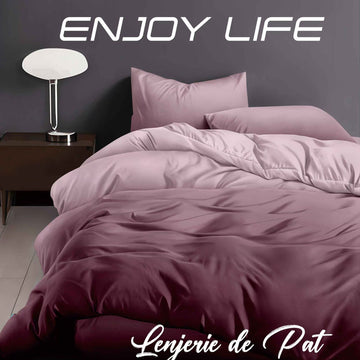 Lenjerie de pat bumbac finet "Enjoy Life" - 4 piese | 16977-R