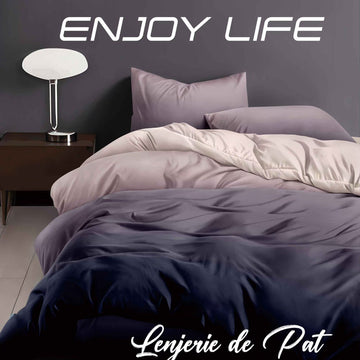 Lenjerie de pat bumbac finet "Enjoy Life" - 4 piese | 16978-R