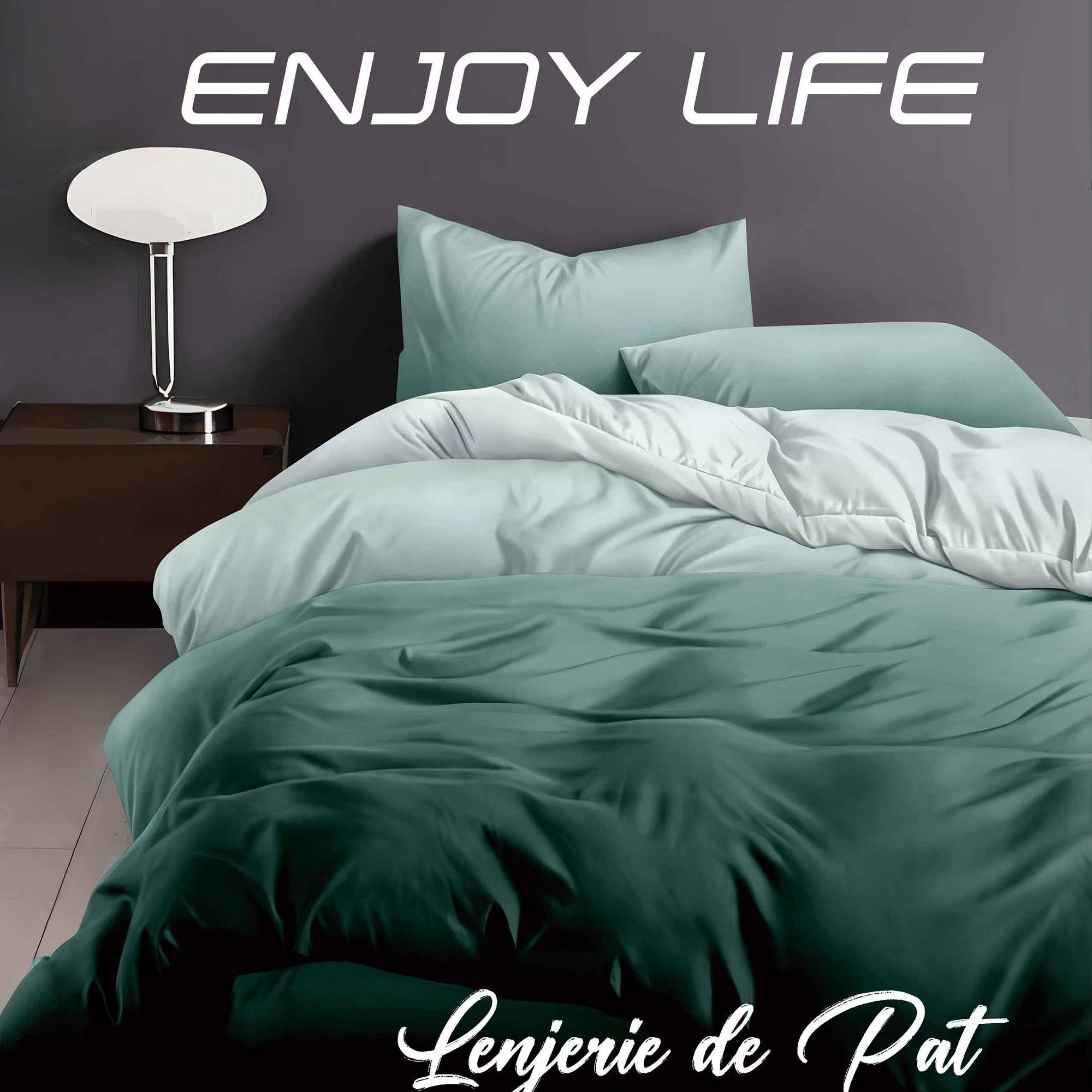 Lenjerie de pat bumbac finet "Enjoy Life" - 4 piese | 16979-R