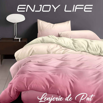 Lenjerie de pat bumbac finet "Enjoy Life" - 4 piese | 16980-R