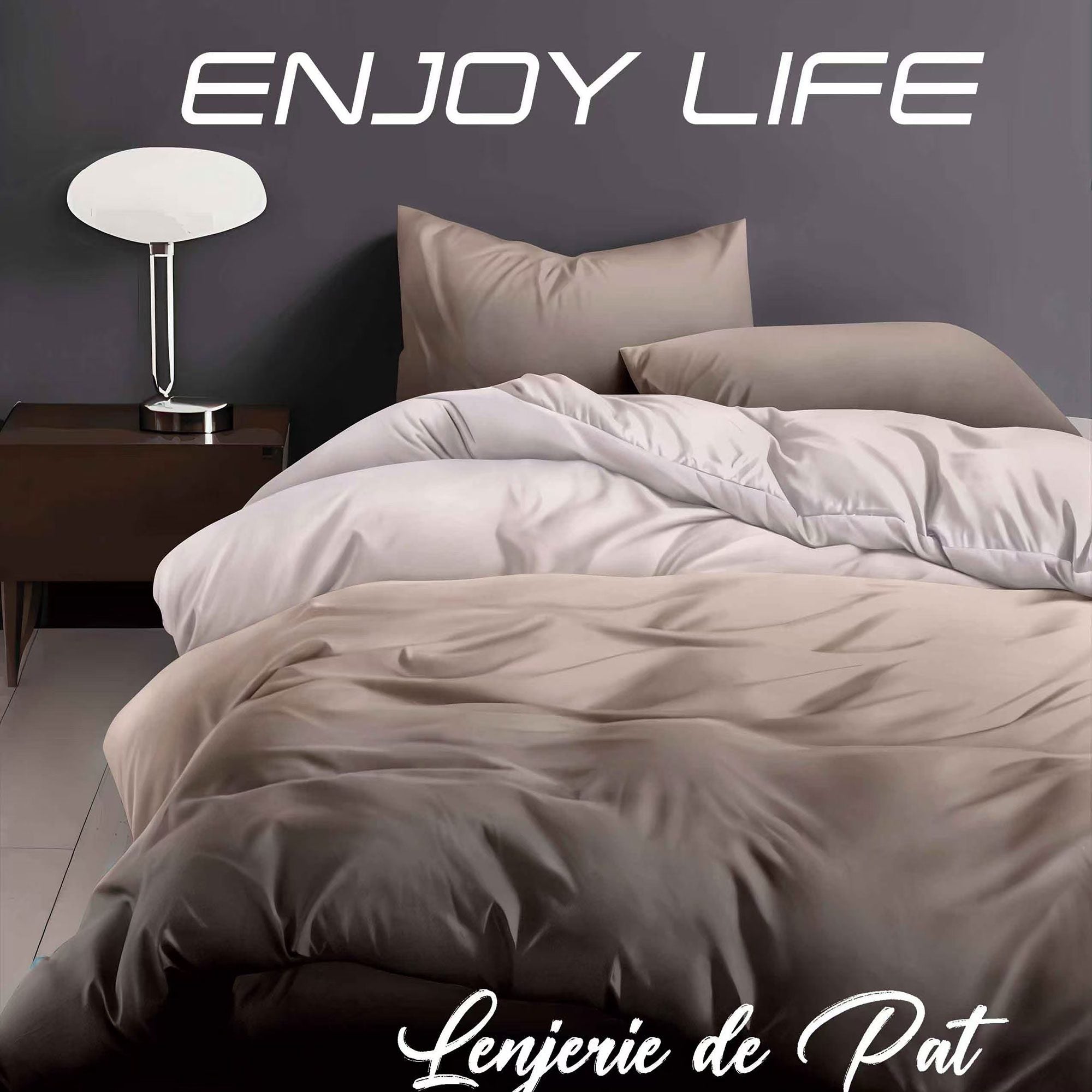 Lenjerie de pat bumbac finet "Enjoy Life" - 4 piese | 16982-R