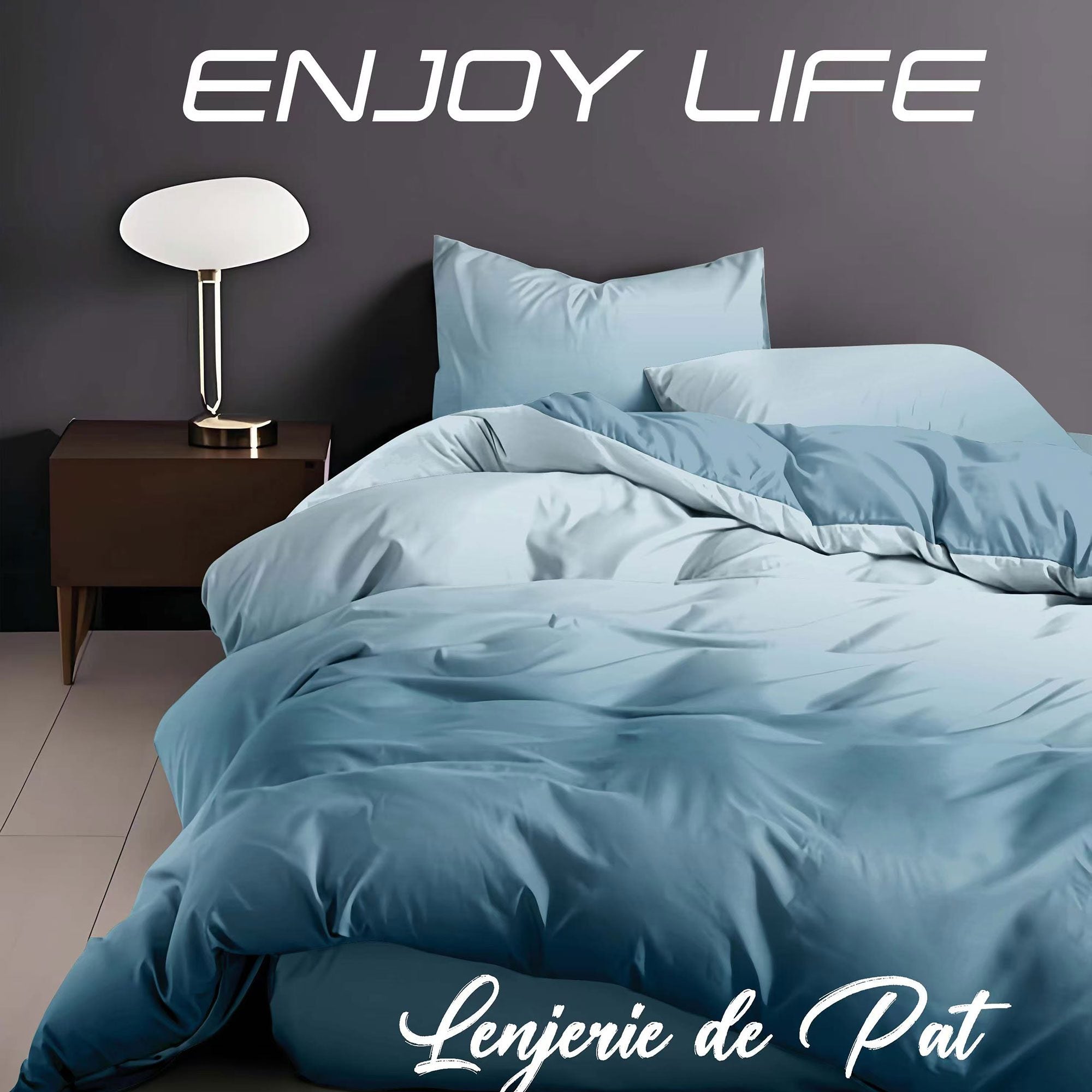 Lenjerie de pat bumbac finet "Enjoy Life" - 4 piese | 16983-R