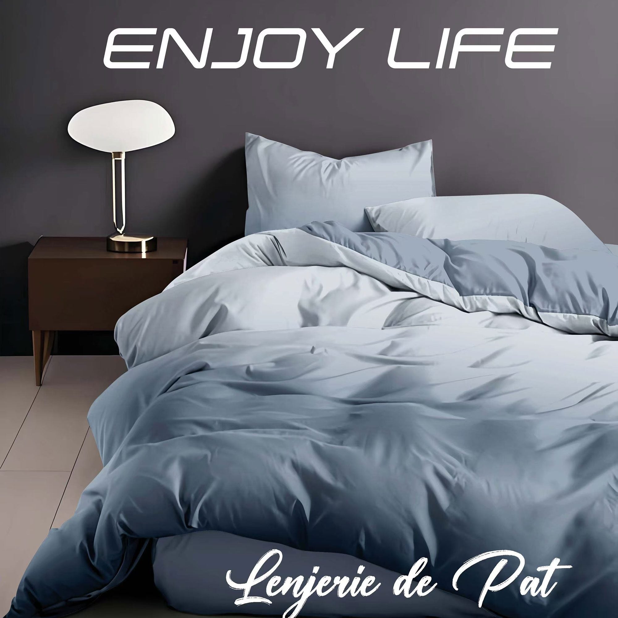 Lenjerie de pat bumbac finet "Enjoy Life" - 4 piese | 16985-R