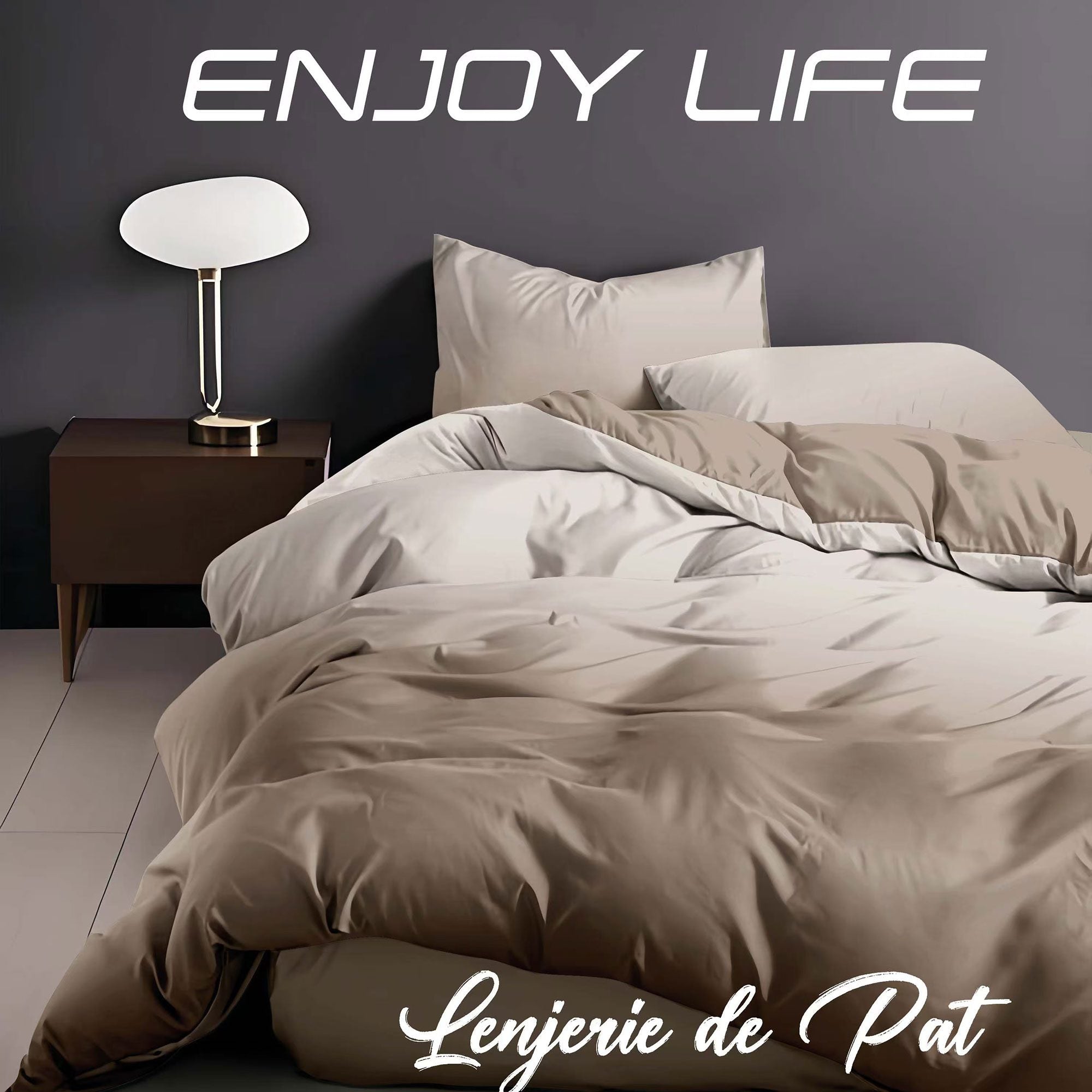 Lenjerie de pat bumbac finet "Enjoy Life" - 4 piese | 16986-R
