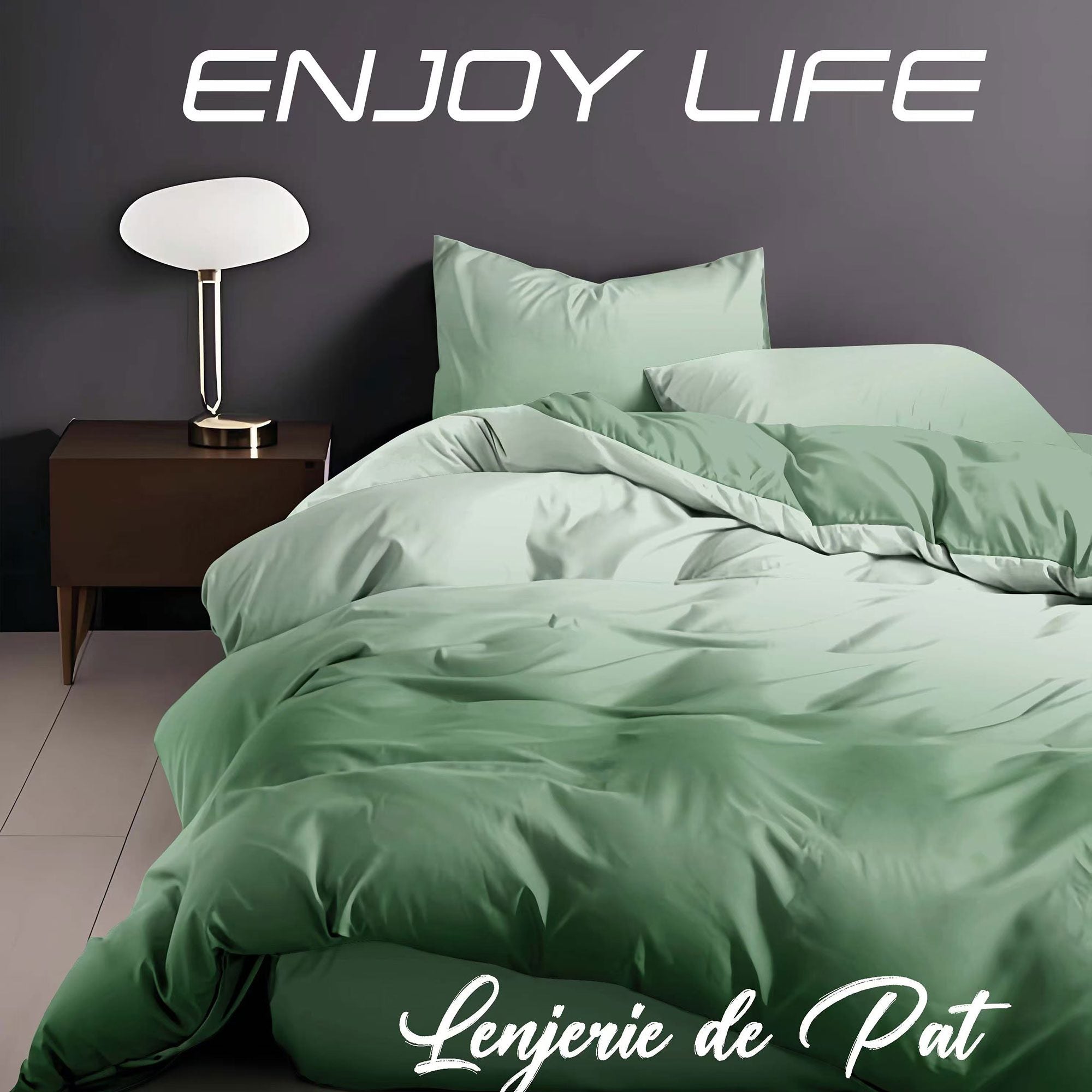 Lenjerie de pat bumbac finet "Enjoy Life" - 4 piese | 16987-R