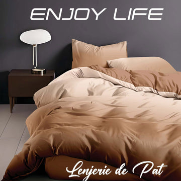 Lenjerie de pat bumbac finet "Enjoy Life" - 4 piese | 16989-R