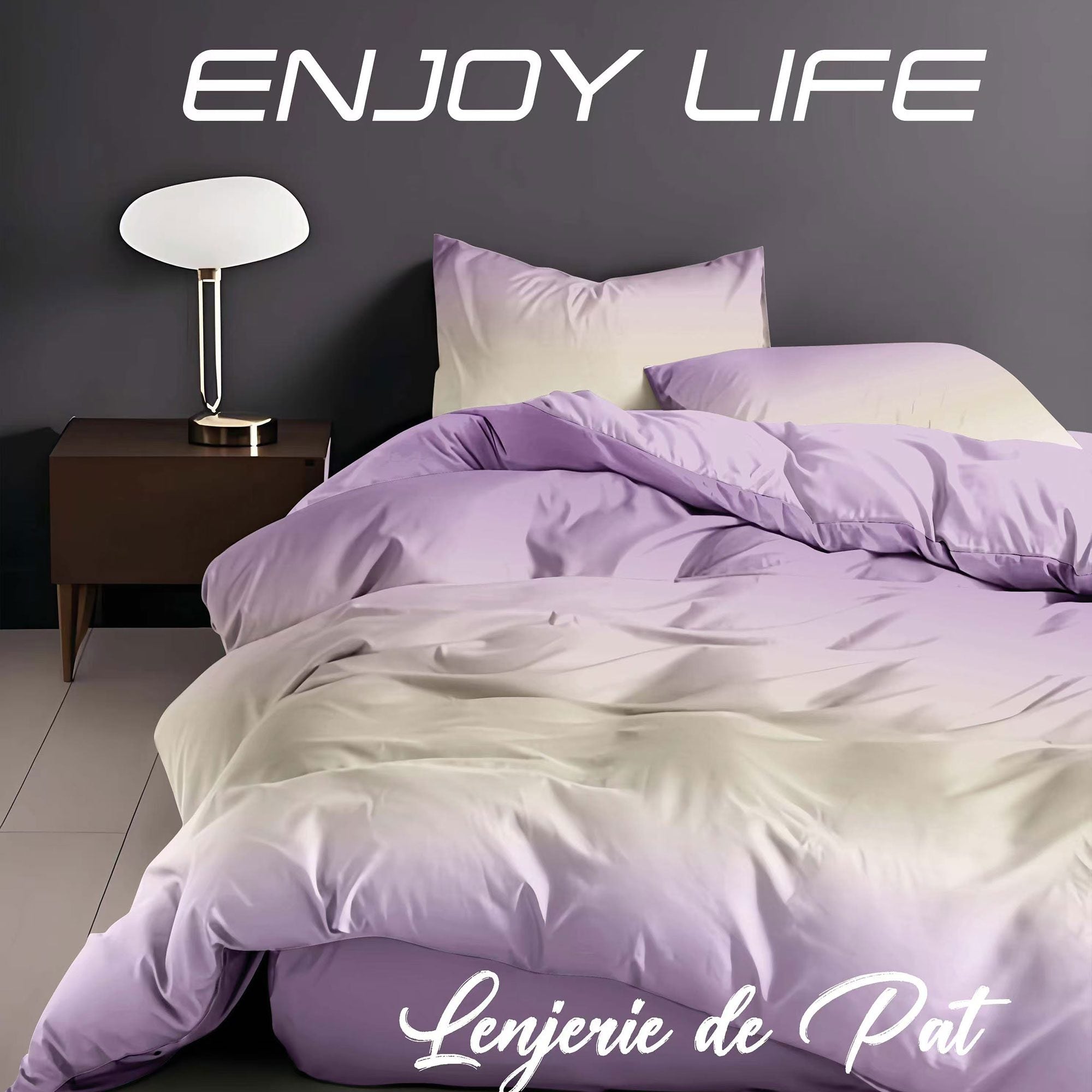 Lenjerie de pat bumbac finet "Enjoy Life" - 4 piese | 16991-R