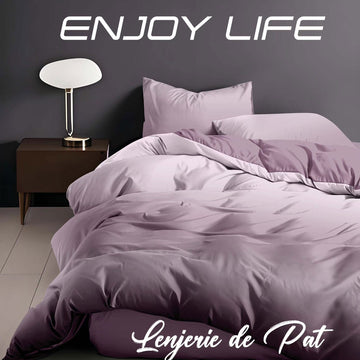 Lenjerie de pat bumbac finet "Enjoy Life" - 4 piese | 16992-R