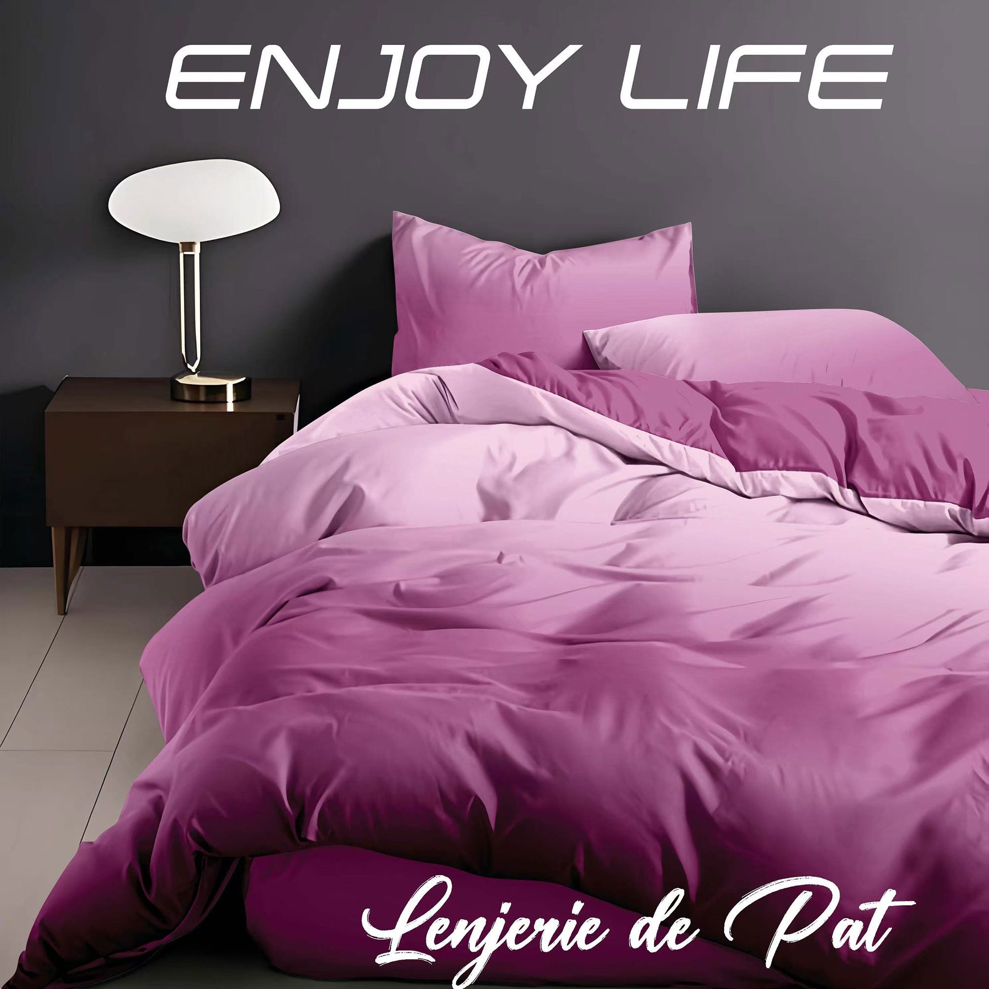 Lenjerie de pat bumbac finet "Enjoy Life" - 4 piese | 16970-R