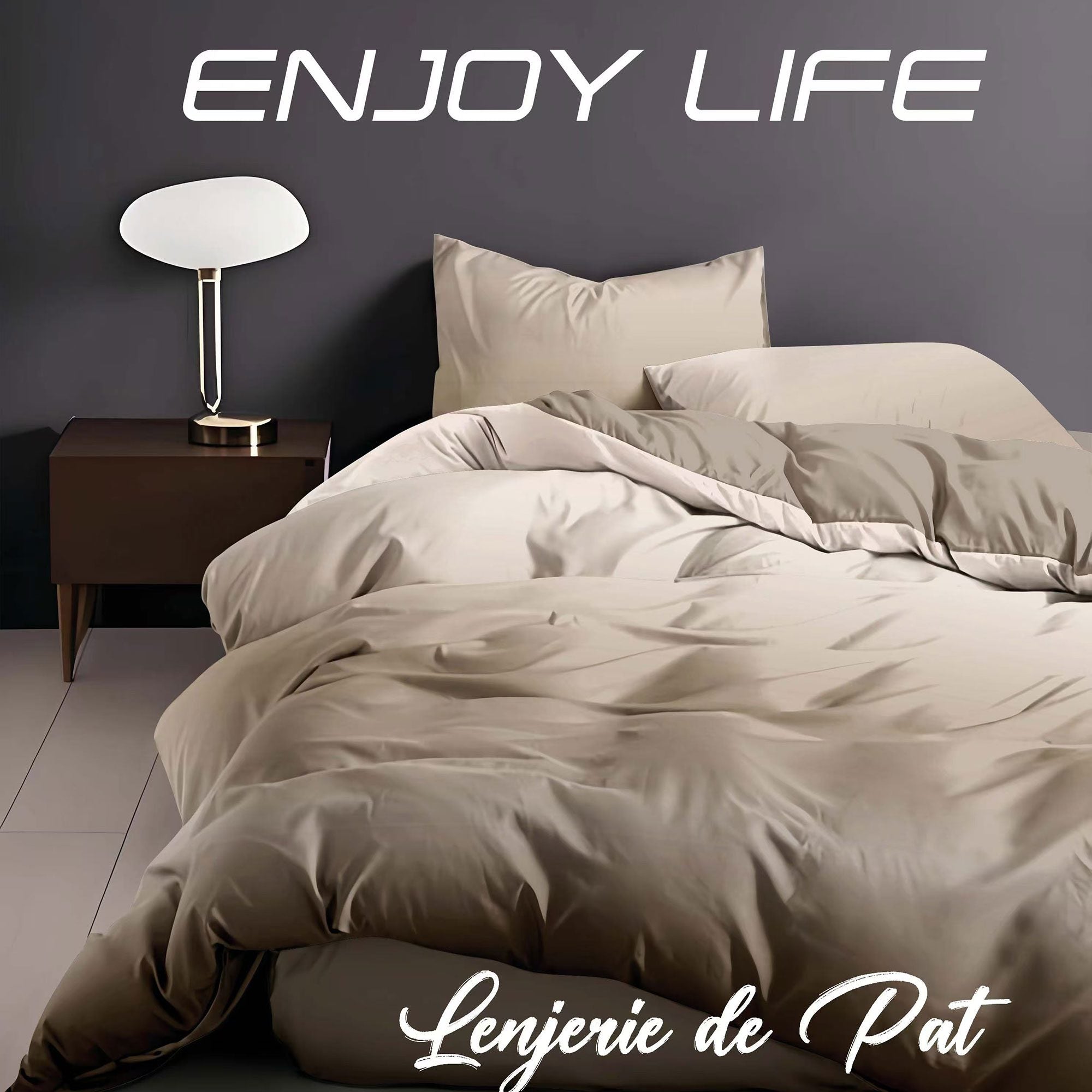 Lenjerie de pat bumbac finet "Enjoy Life" - 4 piese | 16994-R