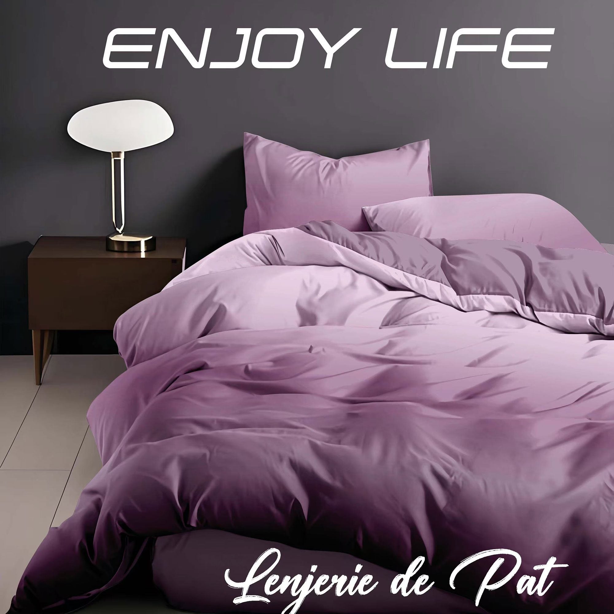 Lenjerie de pat bumbac finet "Enjoy Life" - 4 piese | 16995-R