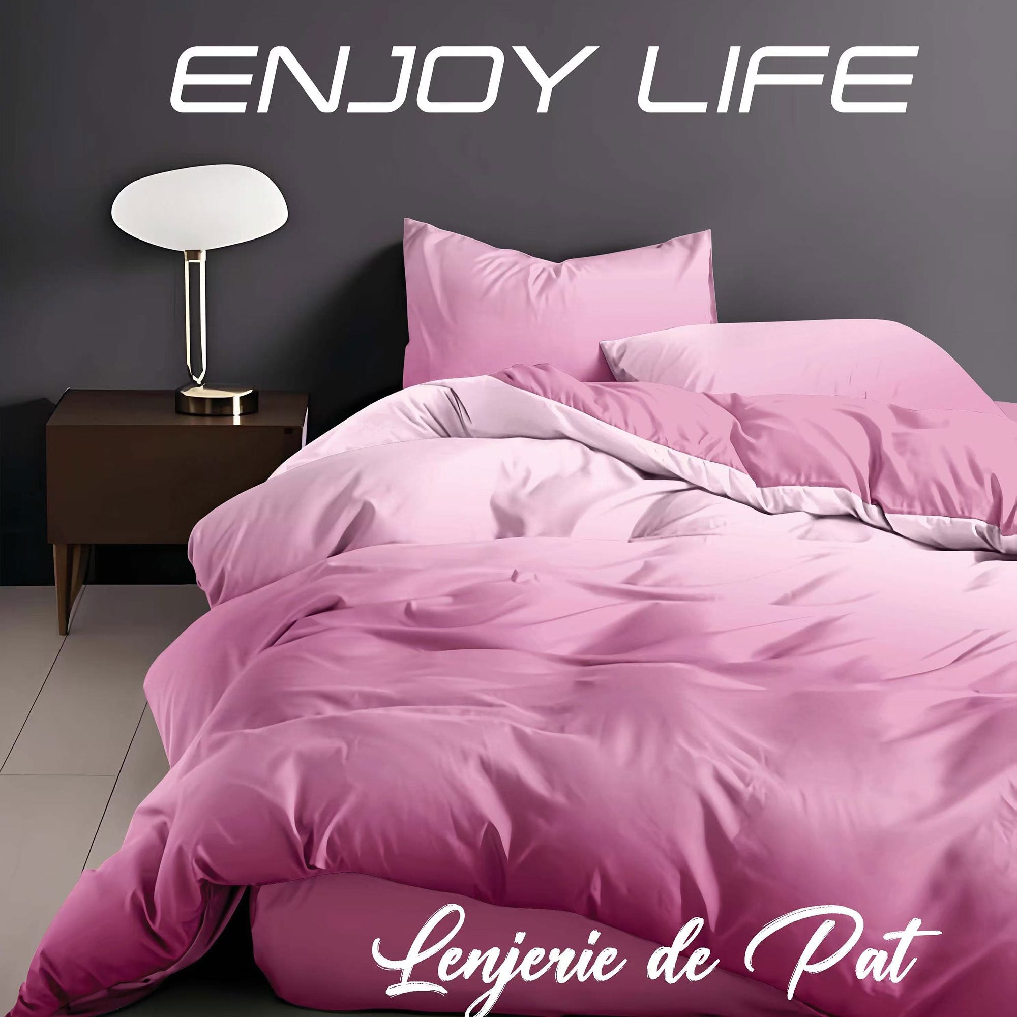Lenjerie de pat bumbac finet "Enjoy Life" - 4 piese | 16997-R
