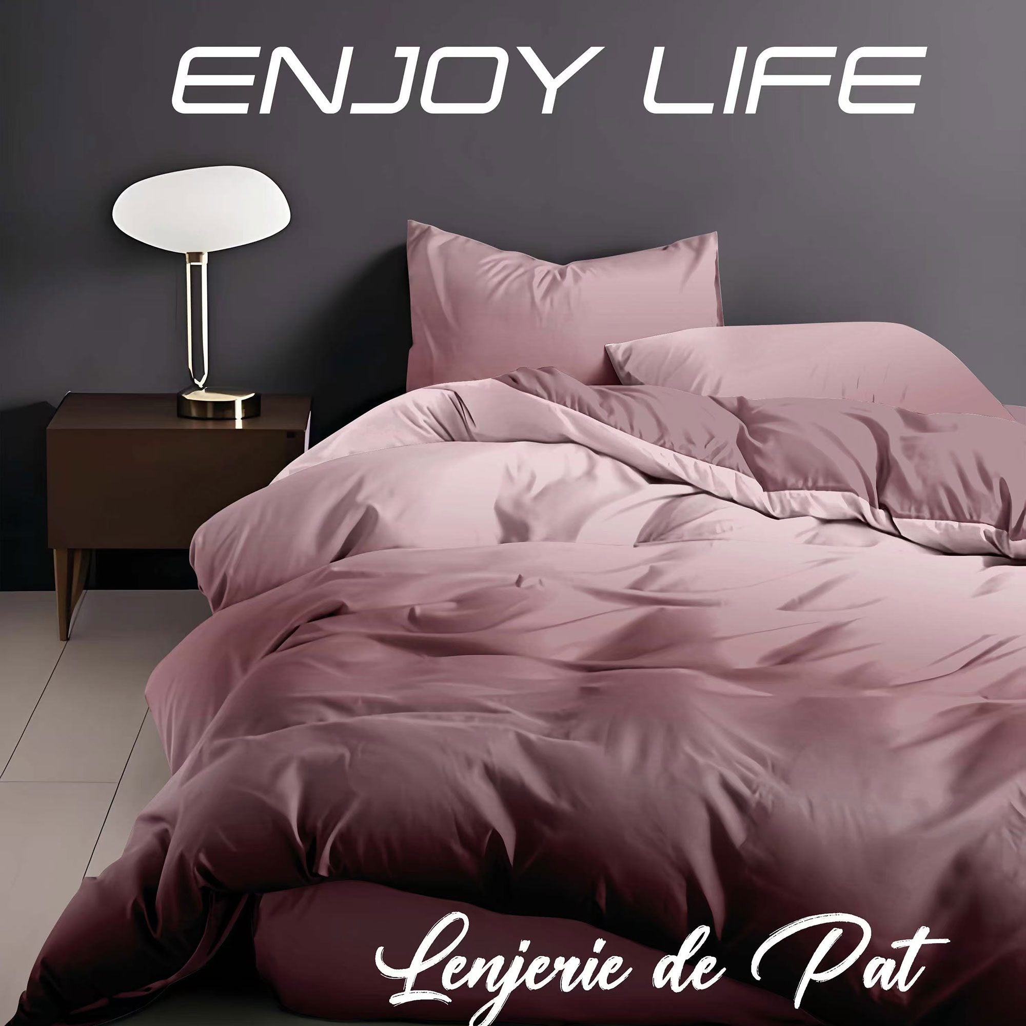 Lenjerie de pat bumbac finet "Enjoy Life" - 4 piese | 16998-R