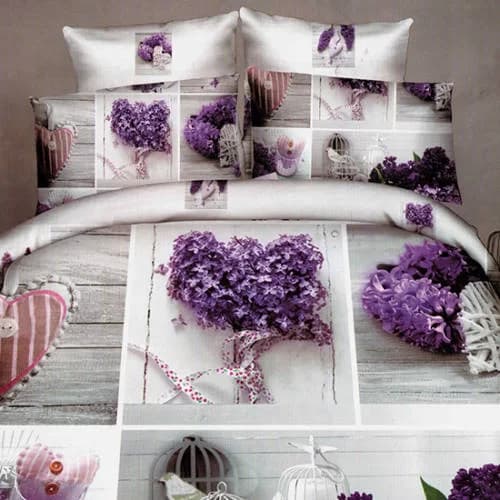 Lenjerie de pat bumbac digital print 3D – 4 piese | 2556-R