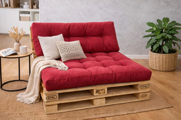 Set perne gradina ”Pallet Soft Seating” - Roșu