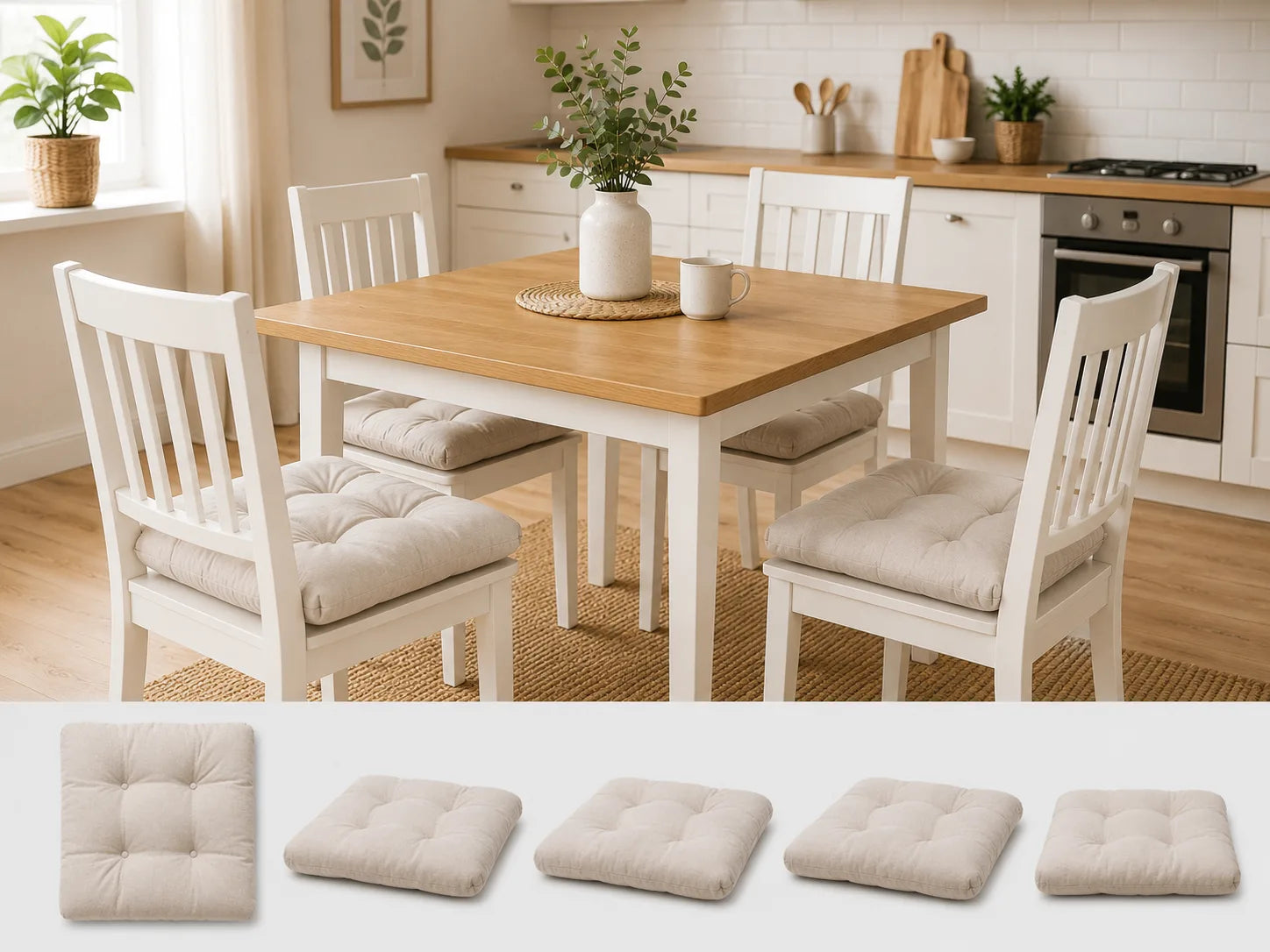 Set 4 pernute scaun interior / exterior – cappuccino