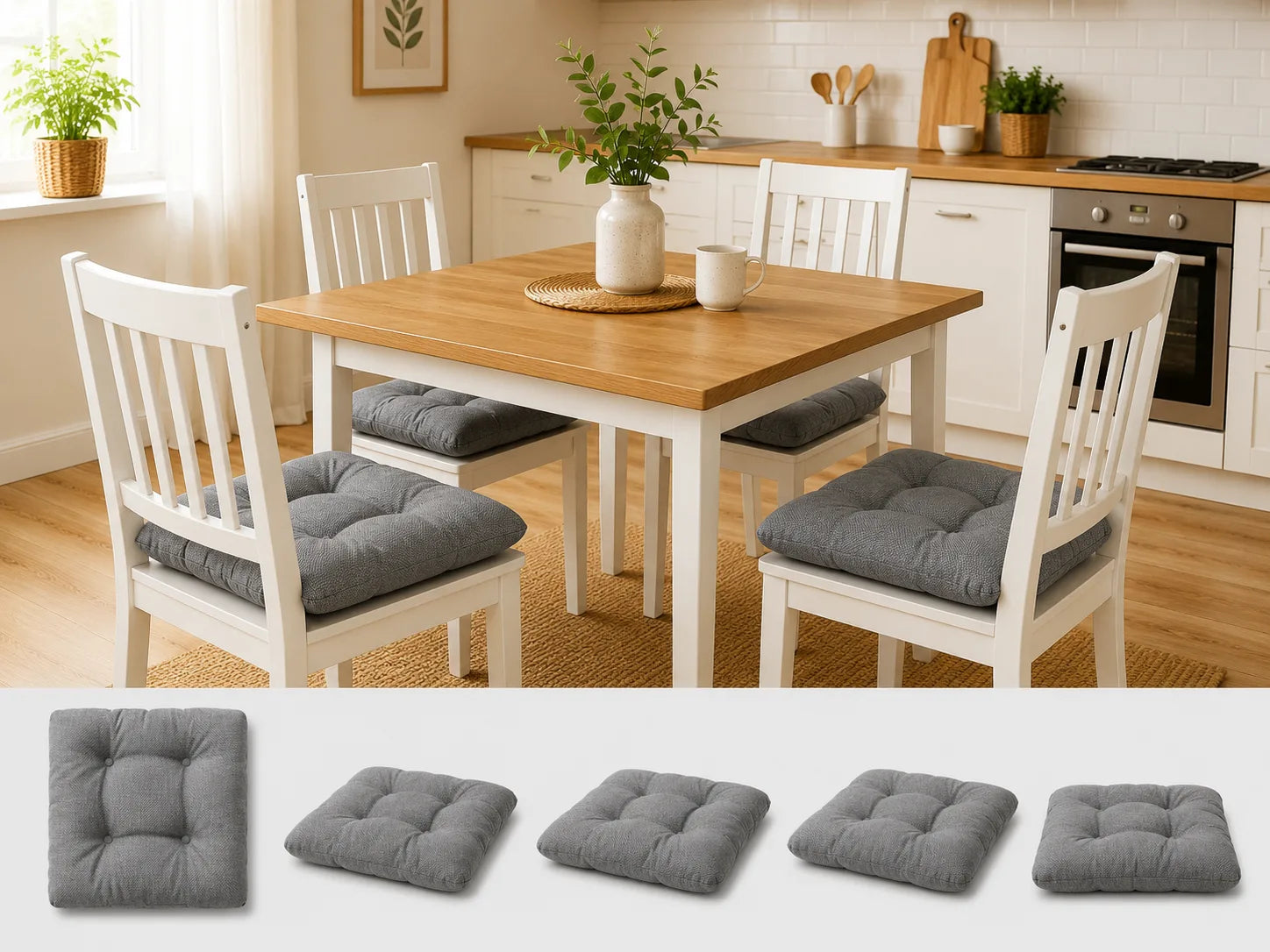 Set 4 pernute scaun interior / exterior – gri