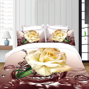 Lenjerie de pat bumbac satinat 3D - 1 persoana – 4 piese | 14344-C