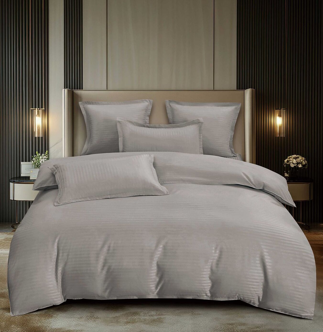 Lenjerie de pat damasc Premium gama Horeca - 6 piese | 16760-C