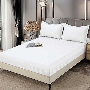 Lenjerie de pat damasc Premium gama Horeca - cu elastic - 6 piese | 16773-C