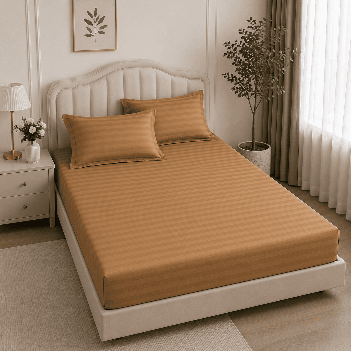 Lenjerie de pat bumbac Damasc Hotelier - cu elastic - 6 piese | 19246-Y